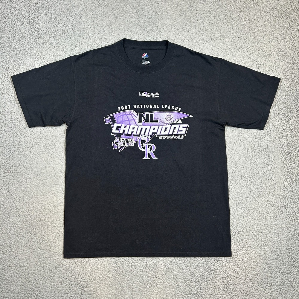 Vintage 2007 Colorado Rockies Jerzees T Shirt Mens Large MLB Baseball‎ Tee Large